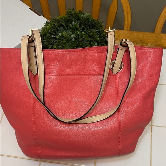 Michael Kors Coral Leather Tote - Picture 5 of 7